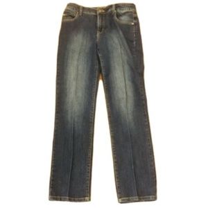 Bandolino Women's Jeans 6 Straight Dark Distressed